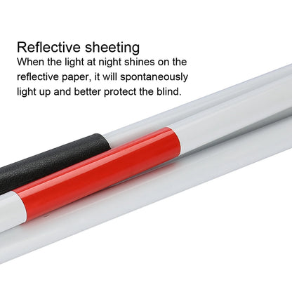 Walking Cane Portable Anti-Shock Guide Walking Stick Blind Cane Reflective Red And White For Outdoor For Blind Visual Impaired
