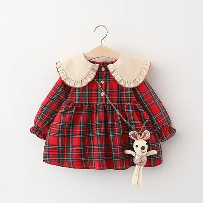 2025 Fall Newborn Baby Girl Dress Clothes Toddler Girls Princess Plaid Birthday Dresses For Infant Baby Clothing 0-2y Vestidos black