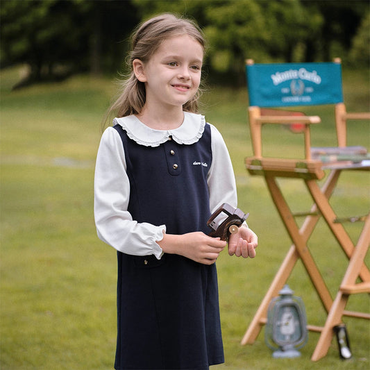 Dave Bella Children's Apring Autumn Dress Sweet Girl's Long Sleeve Princess Dress Fake Two Piece Party Outdoor DK3254322