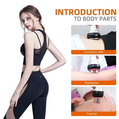 3 in 1 Multi-Pole Vacuum Cavitation 40KHz Ultrasonic Slimmer Weight Loss Cellulite Reduction Shaping Slimming Firming Massage