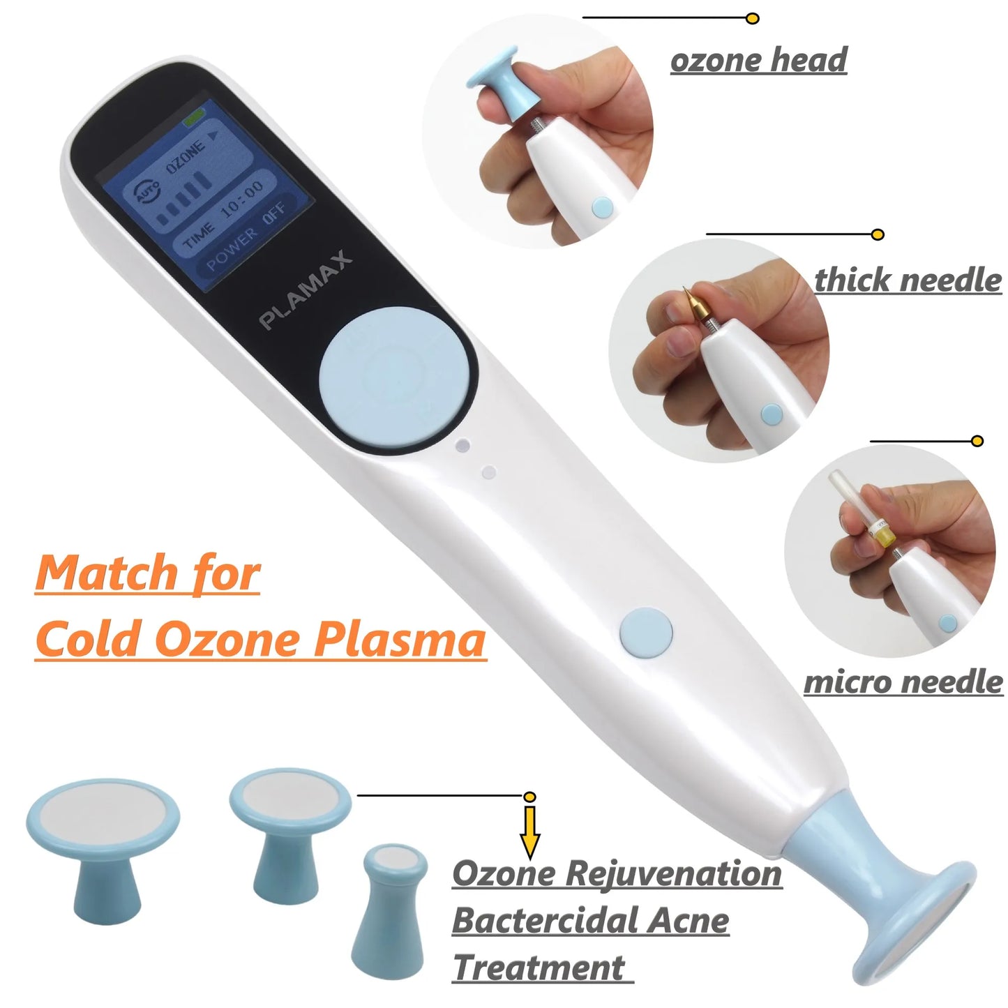 Plamax Ozone Professional Plasma Fibroblast Pen Sterilize Acen Skin Tag Auto Remover Skin Eyelid Lift Beauty Tool Tip
