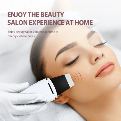 Ultrasonic Skin Scrubber Peeling Blackhead Remover Machine EMS Deep Face Cleaning Ultrasonic Ion Acne Pore Cleaner Facial Shovel