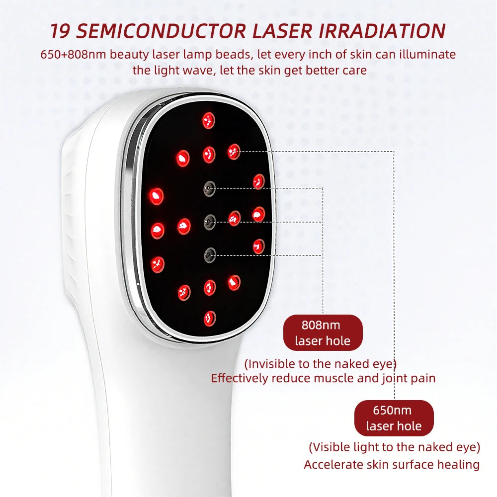 650nm+808nm Handheld Face Body Red Light Infrared Beauty Device Skin Rejuvenation Muscle Joint Body Fatigue Relief Health Care