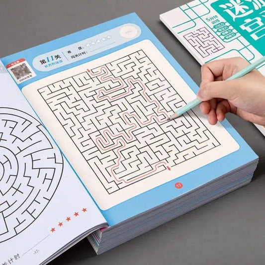 Children's Early Learning Maze Puzzle Book - Focus Training Game, Maze Training Book, Used to Improve Concentration, a Puzzle Game Designed to Enhance Students' Thinking and Attention, an Intelligence Development Toy, a Fun G