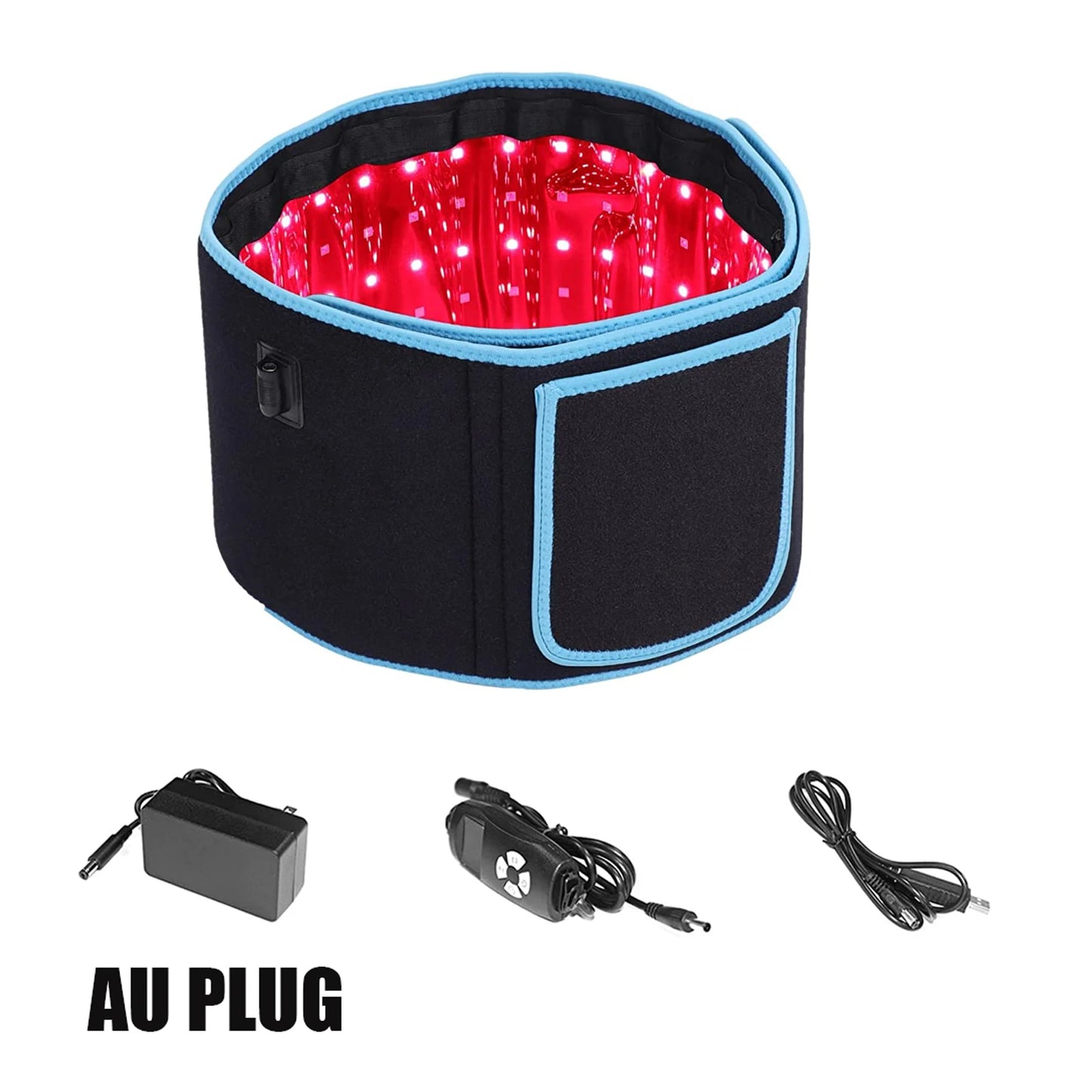 Red ＆Infrared Light Therapy Belt 850nm 660nm LED Beauty Devices fo Wrap Burn Fat Face Wrap Slimming Waist Heat Pad Full Body BULE-AU