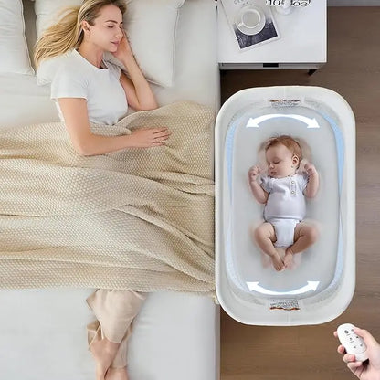 Electric Bassinet for Baby 3 Rocking Speeds, Auto Bedside Sleeper with 8 Soothing Music, Rocking Bassinet for Infant, Grey Grey United States