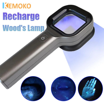 Woods Lamp Skin Analyzer Portable Facial Salon Beauty Analyzer UV Handheld Lamp for Pet Cat and Dog Skin Detection Skin care