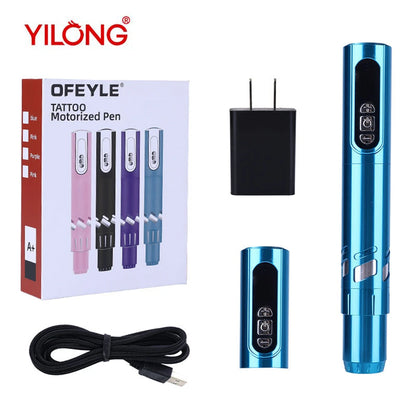 New 2pc Battery Tattoo Pen Wireless Power Tattoo Machine Professional Pen Tattoo Machine Makeup For Professionals And Beginners 2 battery 3