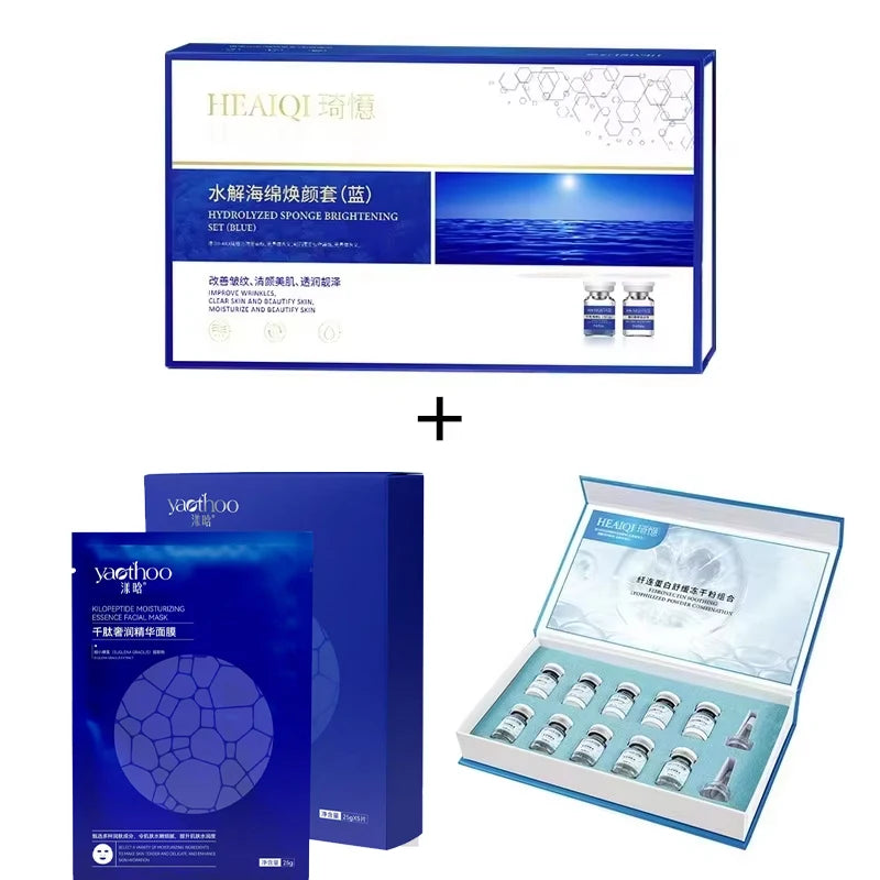 80% Blue Sponge microalgae Kit Face Collagen Regeneration Natural Biological Extract Sponge Spicules Resurfacing Skin Care kit 1