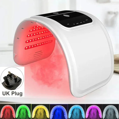 7 Colors LED Face Mask PDT Equipment SPA Facial Spray Device Skin Rejuvenation Light Facial Body Beauty Machines For Skin Care UK Plug with Spray