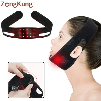 LED Red Light Therapy Belt 660&850 nm Facial Neck Massager Lift Chin Laser Lipo Near Infrared Skincare Beauty Tool Fashion Pad