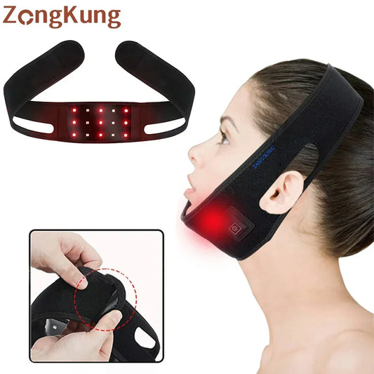 LED Red Light Therapy Belt 660&850 nm Facial Neck Massager Lift Chin Laser Lipo Near Infrared Skincare Beauty Tool Fashion Pad