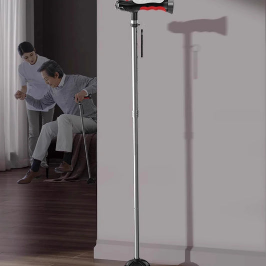 Shock-Absorbing Rehabilitation Crutch -Foldable Underarm Support with Rubber Base Medical Walking Aid for Post-Surgery Mobility