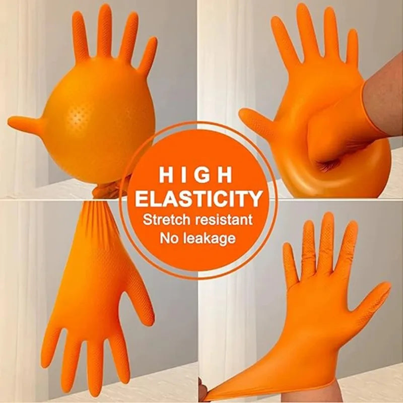 2-100PCS Heavy Duty Disposable Nitrile Gloves 8Mil Extra Thick Mechanic Glove with Textured Grip Antislip Safety Work Gloves