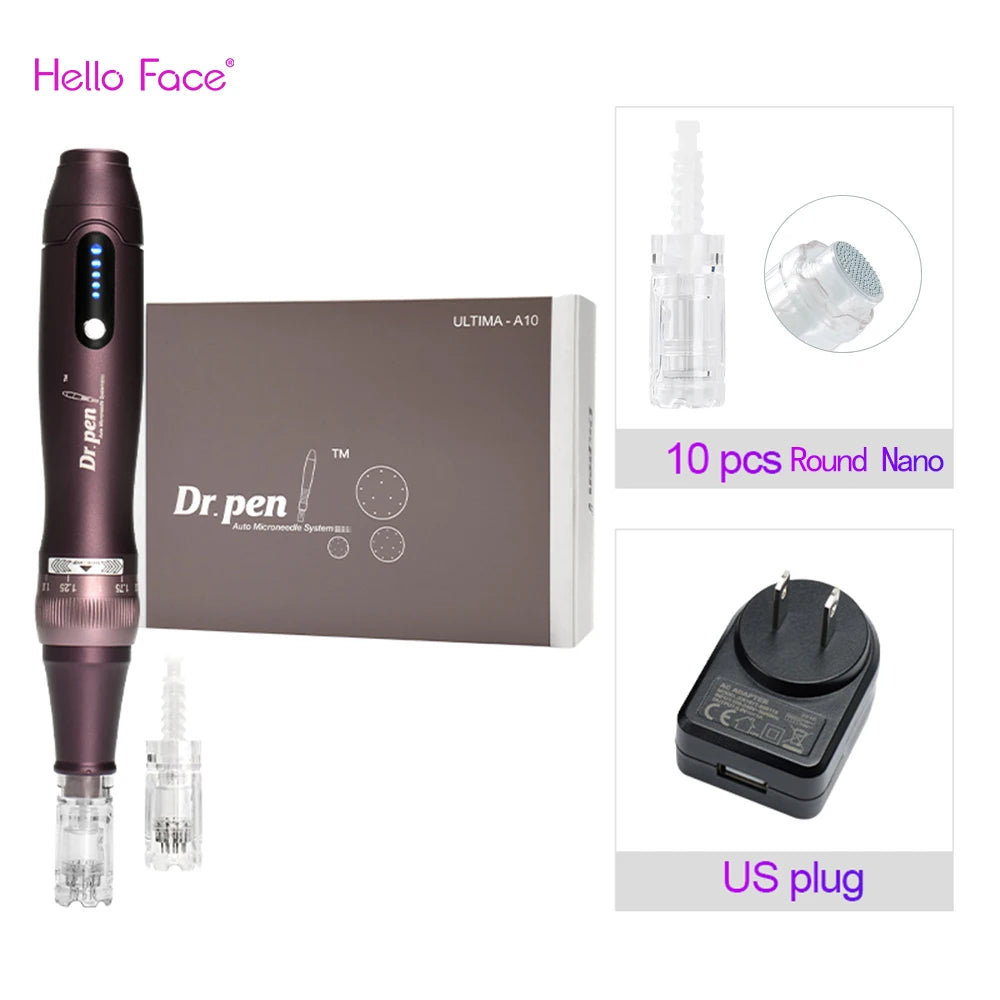Dr pen Ultima A10 With 12 pcs Cartridge Wireless Derma Pen Skin Care Kit Microneedle Treatments Professionals Use Beauty Machine Dr pen US and Nano