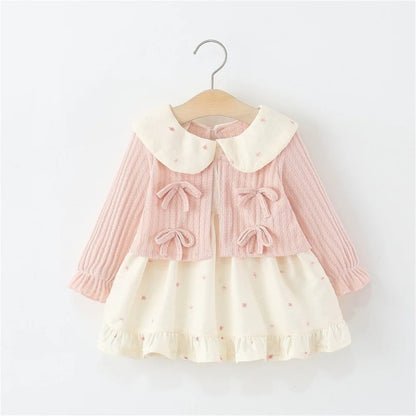 Newborn Baby Girl Dress Toddler Clothes Spring Autumn Kids Girls Long Sleeve Princess 1st Birthday Dresses Infant Clothing Pink