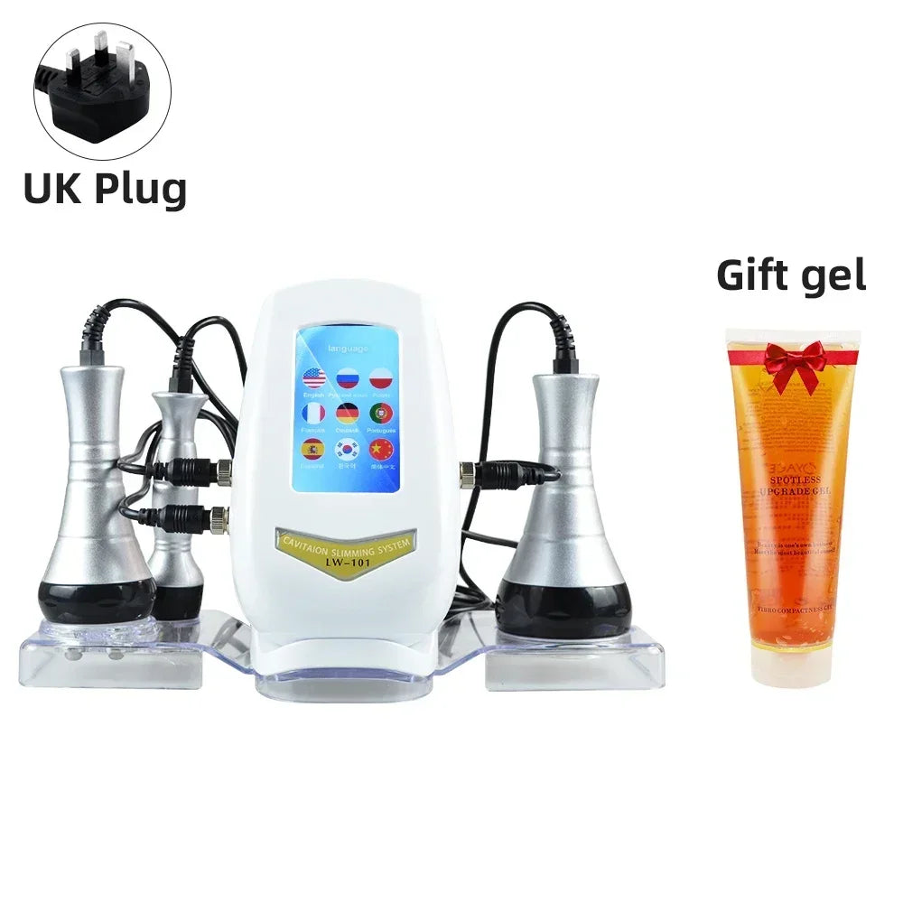3 in 1 Multi-Pole Vacuum Cavitation 40KHz Ultrasonic Slimmer Weight Loss Cellulite Reduction Shaping Slimming Firming Massage
