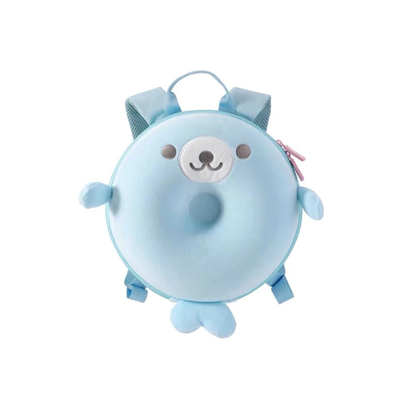 Children's Boys Girls Backpack Animal Plush Frog Cute Schoolbag Lightweight and Comfortable Bag For Kindergarten Mother Kids Light blue dolphin CHINA