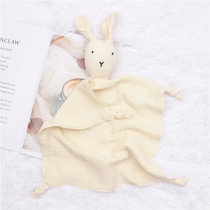 Baby Name Personalized Embroidered Baby Soother Appease Towel Bib Soft Absorbent Cloth Kids Sleeping Nursing Cuddling Blanket creamy-white