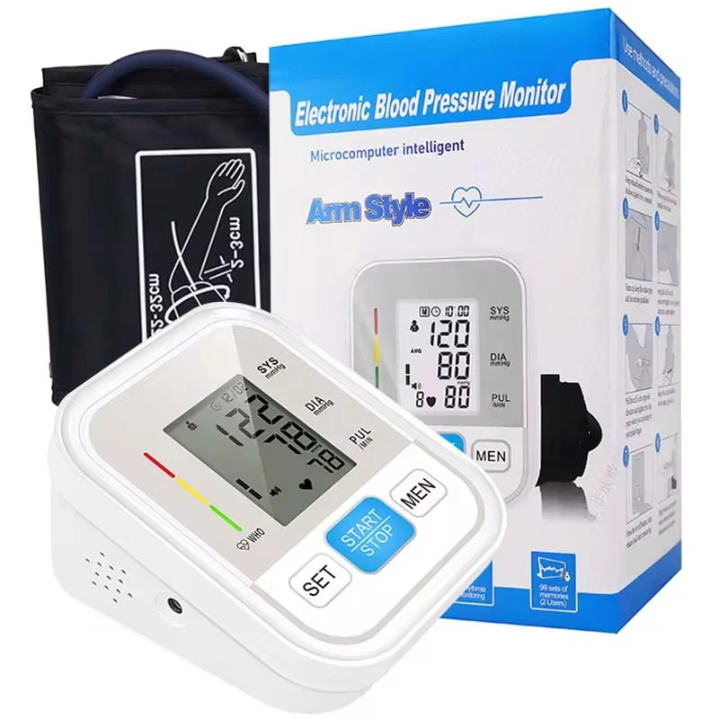 Medical Arm Blood Pressure Monitor 2 Users BP Automatic Professional Portable Tonometer Digital Tensiometer Heart Rate English voice