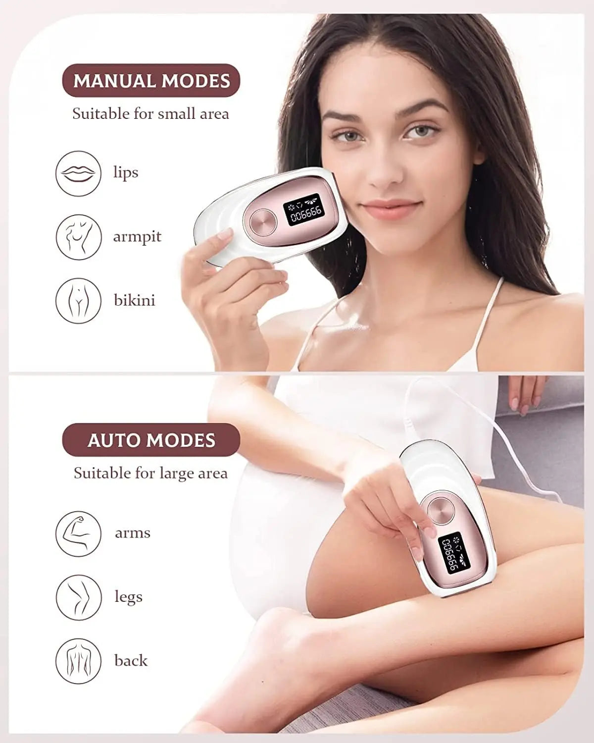 Laser Hair Removal IPL 999900 flashes with Ice-Cooling for Painless & Long-Lasting Result Safe At-Home 18.5J Hair Remover Device