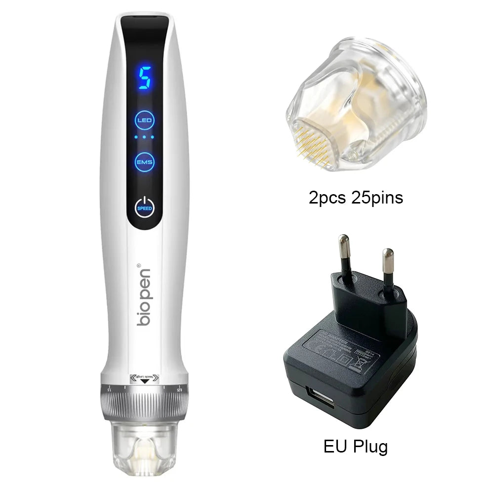 Best Derma Pen Bio Pen Q2 Wireless EMS Microneedling Derma Stamp With LED Light Therapy For Skin Care And Hair Regrowth EU plug