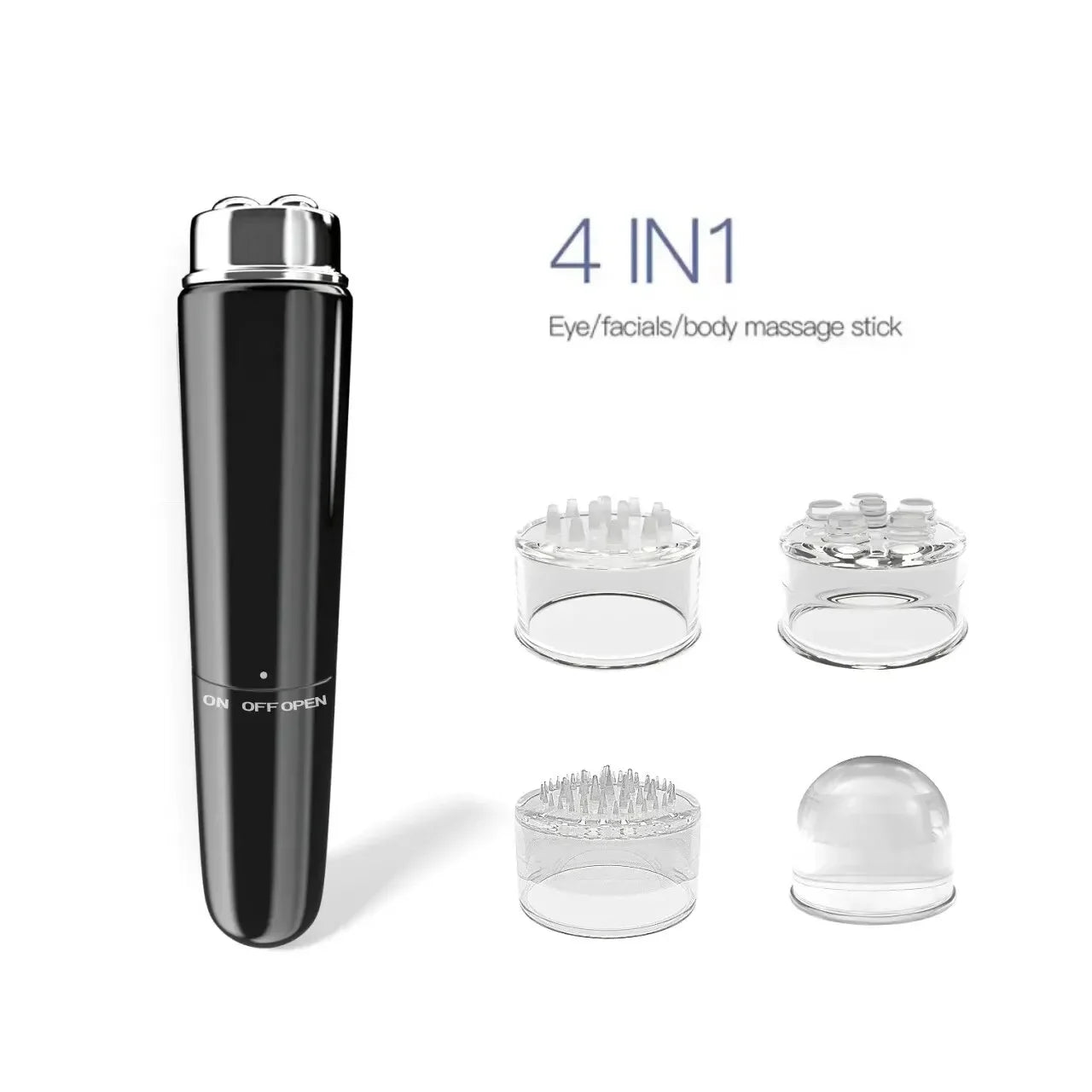 4 In 1 Electric Facial Massager Micro Vibration Eye Beauty Instrument For Relax Eye Dark Circles Eye Bags Puffiness Eye Massage C542-black