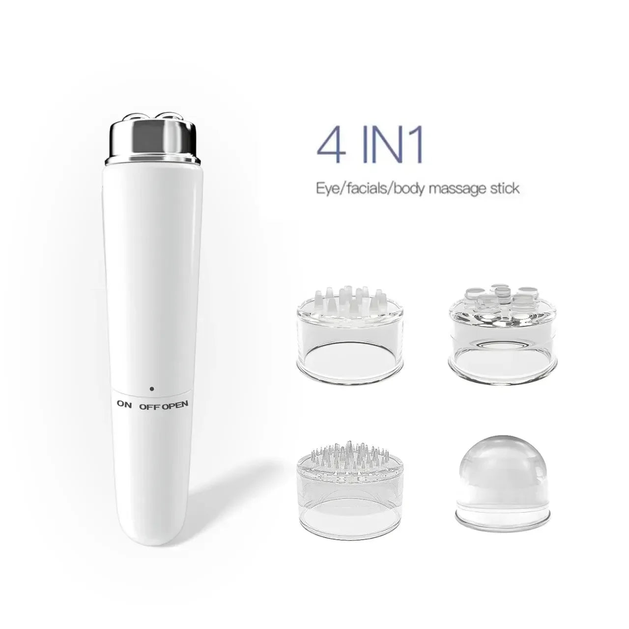 4 In 1 Electric Facial Massager Micro Vibration Eye Beauty Instrument For Relax Eye Dark Circles Eye Bags Puffiness Eye Massage C542-white