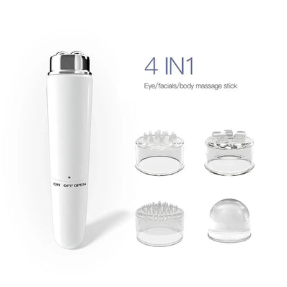 4 In 1 Electric Facial Massager Micro Vibration Eye Beauty Instrument For Relax Eye Dark Circles Eye Bags Puffiness Eye Massage C542-white