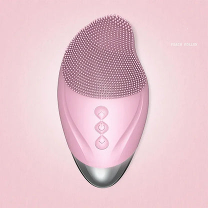 Rechargeable Silicone Facial Cleansing Brush Eye Massage Tool Face Cleaner Deep Cleaning Pore Skin Health Care Device Waterproof Pink