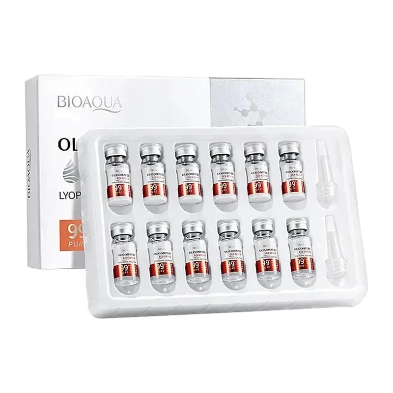 Facial Serum Yeast Freeze-Dried Power Skin Care Set Shrink Pores Moisturizing Brighten Anti Aging Peptides Essence 12pcs Serum