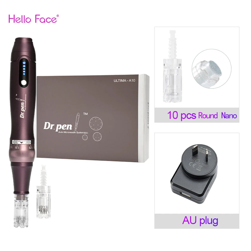 Dr pen Ultima A10 With 12 pcs Cartridge Wireless Derma Pen Skin Care Kit Microneedle Treatments Professionals Use Beauty Machine Dr pen AU and Nano