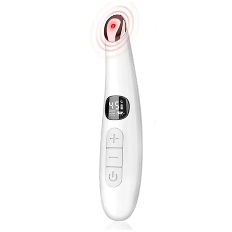 3 in 1 Eye Lift Beauty Device Vibrating Red Light 98°F to 113°F LCD Display Eye Massager Wand for Dry Eye Dark Circle Puffiness white