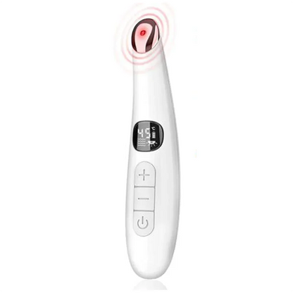 3 in 1 Eye Lift Beauty Device Vibrating Red Light 98°F to 113°F LCD Display Eye Massager Wand for Dry Eye Dark Circle Puffiness white