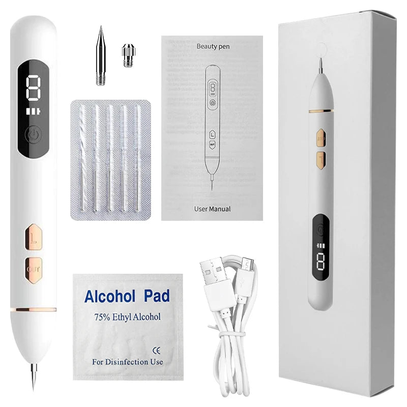 Electric Skin Tag Remover Dark Spot Mole Remover Pen Freckle Wart Tattoo Nevus Black Spots Laser Skin Tag Removal Plasma Pen