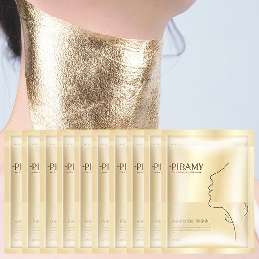 10pcs Gold Firming Neck Mask Moisturizing Nourishing Brightening Hydrating Neck skincare Masks Beauty Necks Skin Care Products Default Title