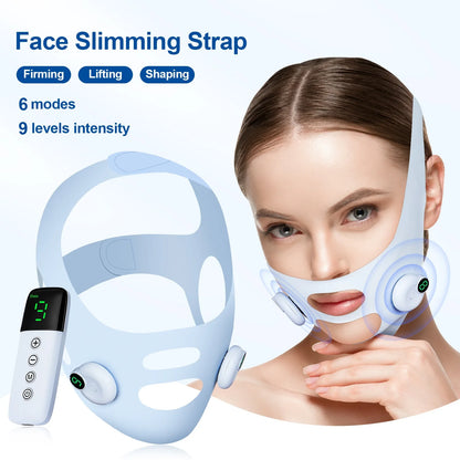 V Line Face Slimming Strap Facial EMS Lifting Machine Microcurrent Face Massager Low Frequency Pulse Chin Cheek Lift Up Belt