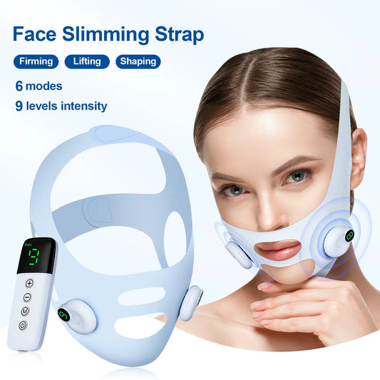 V Line Face Slimming Strap Facial EMS Lifting Machine Microcurrent Face Massager Low Frequency Pulse Chin Cheek Lift Up Belt
