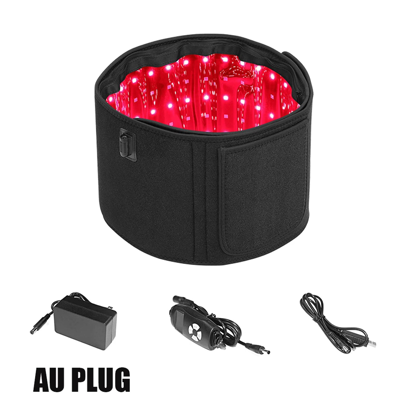 Red ＆Infrared Light Therapy Belt 850nm 660nm LED Beauty Devices fo Wrap Burn Fat Face Wrap Slimming Waist Heat Pad Full Body BLACK-AU