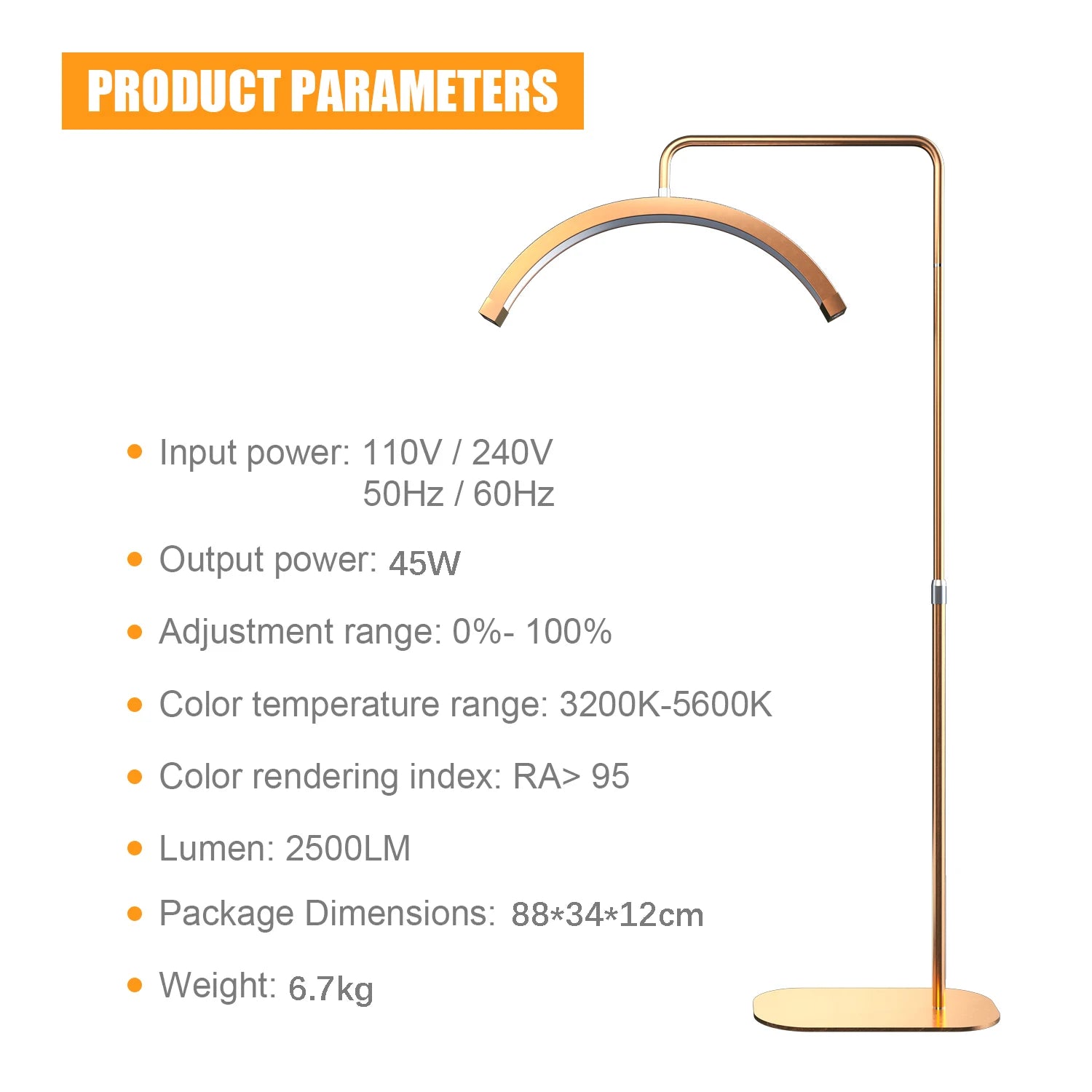Fosoto Golden Photography Lamp LED Half-Moon Shaped Light Led Video Lash Light With Rhinestones For Beauty Eyelash Tattoo Makeup