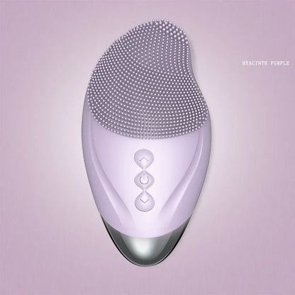 Rechargeable Silicone Facial Cleansing Brush Eye Massage Tool Face Cleaner Deep Cleaning Pore Skin Health Care Device Waterproof Purple