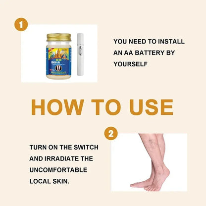 Blue light therapy for varicose veins in the legs, leg care tools