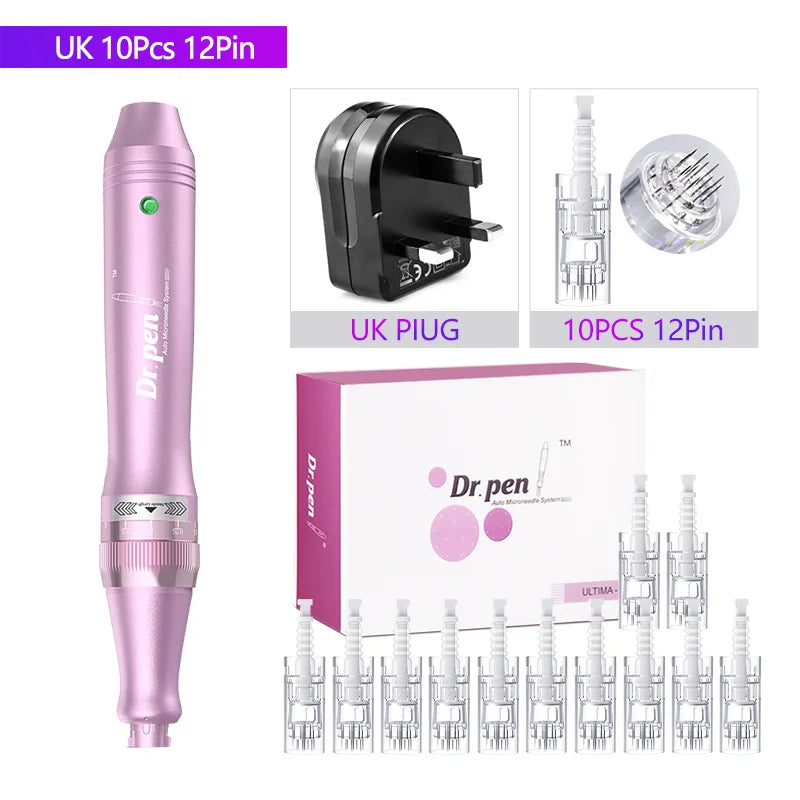 Authentic Dr. Pen Ultima M7 10 Pcs Needles Multi-function Facial Mesotherapy Micro Skin Wireless Electric Derma Beauty Device M7W UK 12PIN