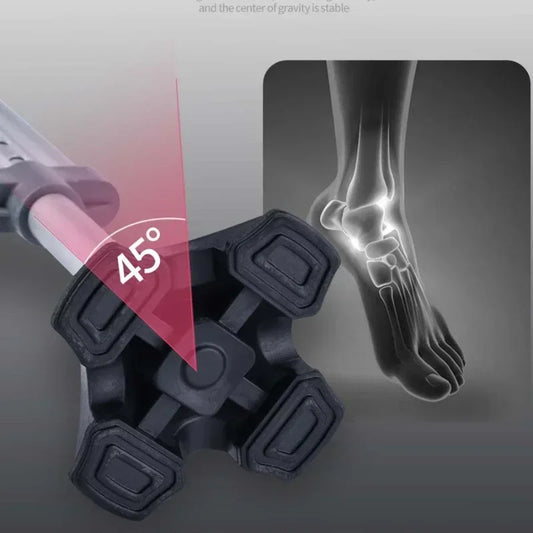 Adjustable Four-Legged Armpit Crutches, Non-Slip Mobility Aid, Stable Support for Fracture Recovery, Elderly Walking Assist
