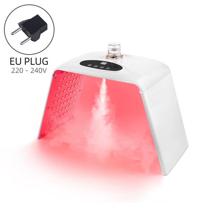 7 Colors LED Photon Machine With Nano Spray Skin Moisturizing Face Humidifier Nano Spray LED Facial Body SPA Skin Care Lamp EU PLUG(220V-240V)