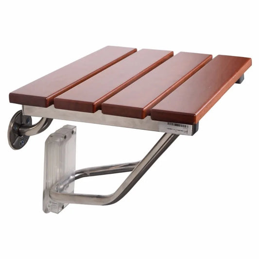 Wall Mounted Folding Wooden Teak Shower Bench Seat for Disabled Elderly Shower Chair Default Title