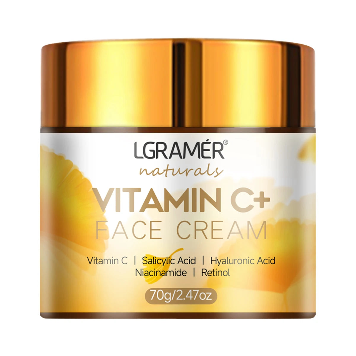 Vitamin C Face Cream Retinol Smooth Wrinkle Moisturizing Firming Hyaluronic Lightening Repairing Smooth Skincare Whitening Cream 70g CHINA