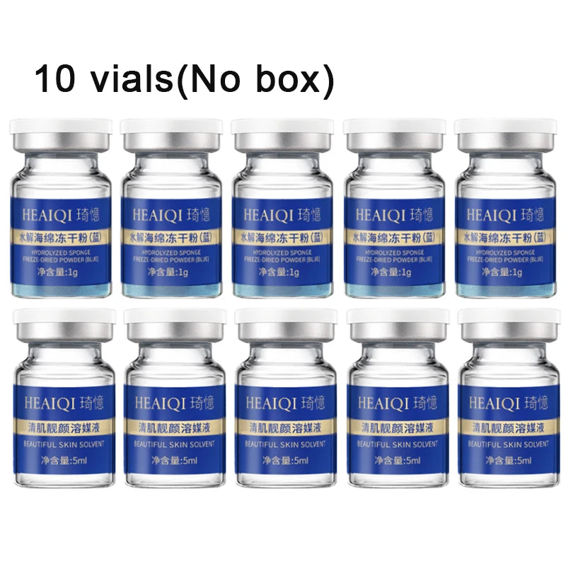 80% Blue Sponge microalgae Kit Face Collagen Regeneration Natural Biological Extract Sponge Spicules Resurfacing Skin Care 10 vials (no box)
