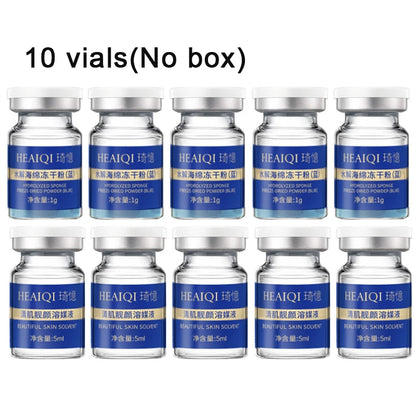 80% Blue Sponge microalgae Kit Face Collagen Regeneration Natural Biological Extract Sponge Spicules Resurfacing Skin Care 10 vials (no box)