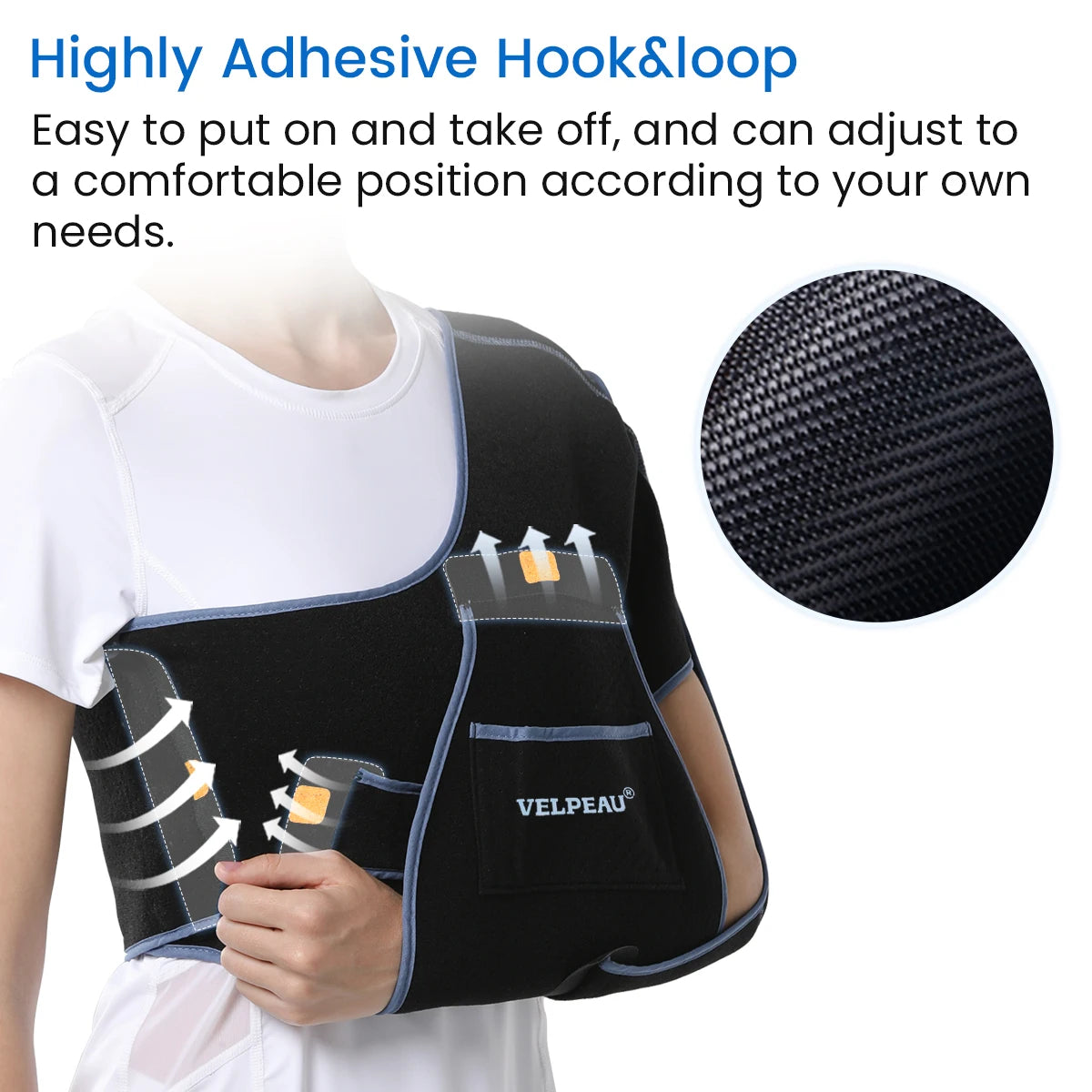 VELPEAU Arm Sling for Elbow Injury, Forearm Fracture, Broken Shoulder, Breathable and Soft Shoulder Immobilizer Fits Both Arms